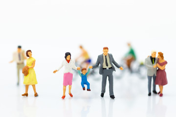 Miniature people : Couple of love and family. Image use for spending time with family.