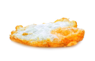 Fried egg on white background