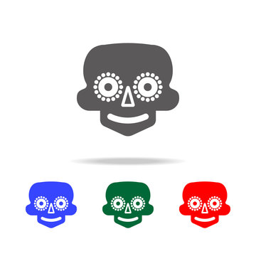 mask the day of the dead icon. Elements of culture of Mexico multi colored icons. Premium quality graphic design icon. Simple icon for websites, web design, mobile app