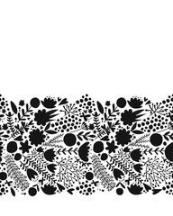 Floral border, seamless pattern for your design