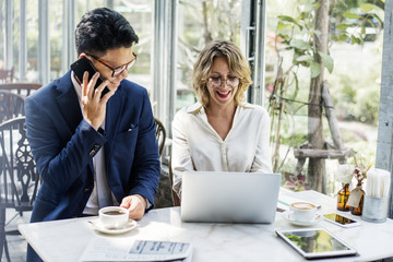Business people drinking some beverage