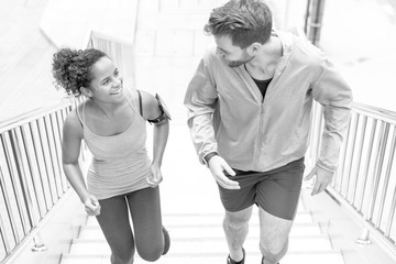 Couple working out together