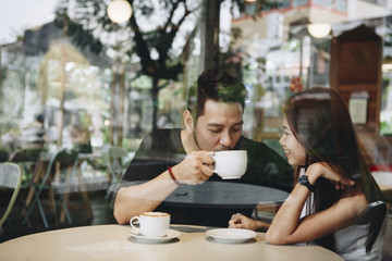 Lovely couple having a good time together