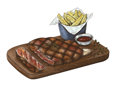 Illustration of beef steak
