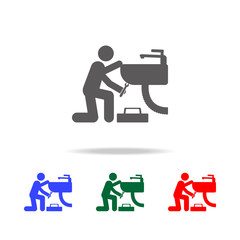 plumber icon. Elements of people profession in multi colored icons. Premium quality graphic design icon. Simple icon for websites, web design, mobile app, info graphics