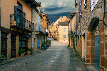 Le village médiéval de Najac, Sud-Ouest de France 