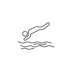 Jump into the water icon. Simple element illustration. Jump into the water symbol design template. Can be used for web and mobile
