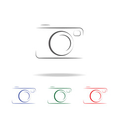 Photo camera silhouette logo icon. Elements of photo camera in multi colored icons. Premium quality graphic design icon. Simple icon for websites, web design, mobile app