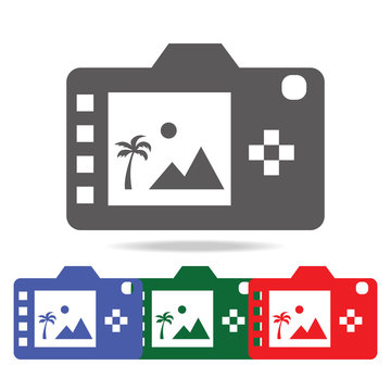 Digital photo camera back display icon. Elements of photo camera in multi colored icons. Premium quality graphic design icon. Simple icon for websites, web design, mobile app