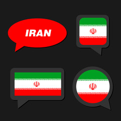Set of Iran flag in dialogue bubble