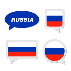 Set of Russia flag in dialogue bubble