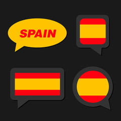 Set of Spain flag in dialogue bubble