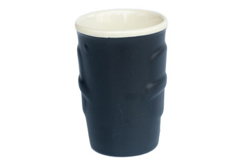 Black Ceramic Tea Mug isolate on white 
