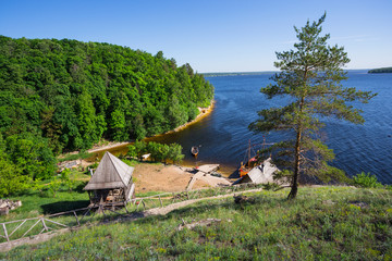 old wooden Fort on a shore