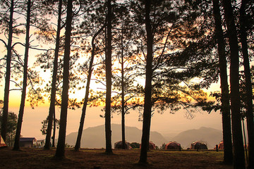 Fototapeta na wymiar Mountain at view point on the northern of Thailand