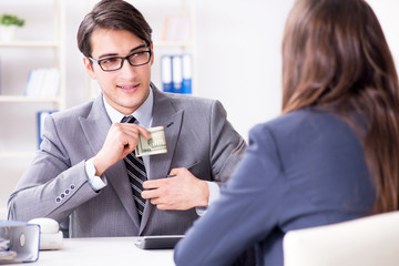 Businessmanbeing offered bribe for breaking law