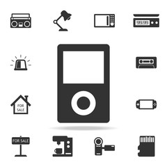 Portable media player icon. Detailed set of web icons. Premium quality graphic design. One of the collection icons for websites, web design, mobile app