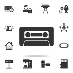 Audio cassette tape icon. Detailed set of web icons. Premium quality graphic design. One of the collection icons for websites, web design, mobile app