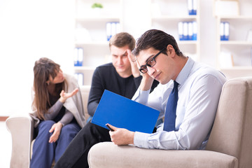 Family visiting psychologist for family problem