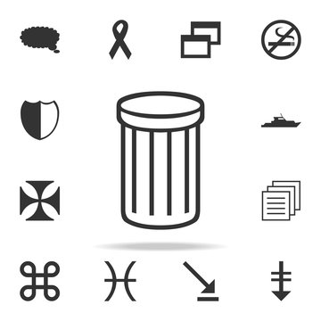 Trash bin icon. Detailed set of web icons. Premium quality graphic design. One of the collection icons for websites, web design, mobile app