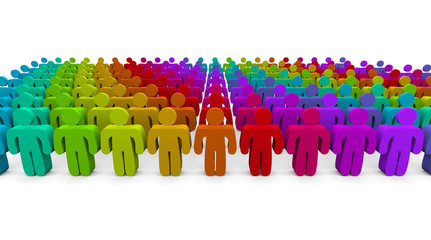 People Colorful Diversity Different Group Customers Audience 3d Illustration