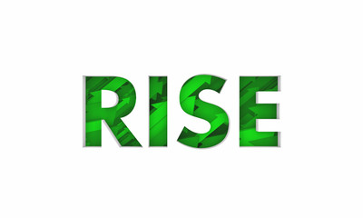 Rise Word Arrows Rising Growth Increase 3d Illustration