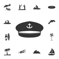 captain cap  icon. Detailed set of Summer illustrations. Premium quality graphic design icon. One of the collection icons for websites, web design, mobile app