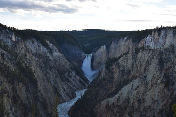 Roaring waterfall, Yellowstone National Park, Grand Canyon of the Yellowstone, Lower Falls, Wyoming