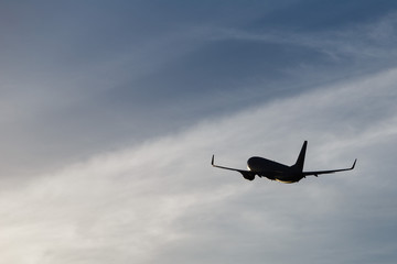 Airplane taking off from the airport.
