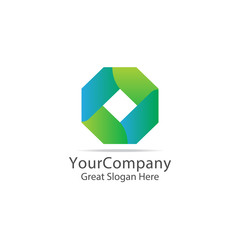 lettertype letter O business logo. abstract box cube symbol logo icon template. digital, finance, apps and technology service thing concept. vector illustration.