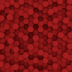 Red hexagon pattern backgrond. 3d rendering