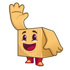 Box Mascot Waving Hello