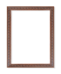 Vintage wooden frame isolated on white