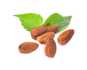 Almonds isolated on white background