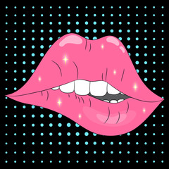  red erotic lips vector 