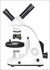 real microscope on a white background vector 