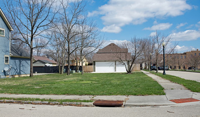 Vacant Urban Neighborhood Corner Lot © lawcain