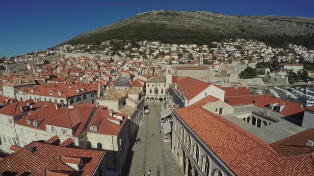 Aerial view of Stradun and Srd Hill