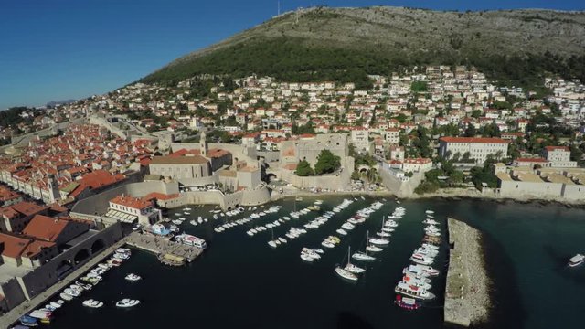 Aerial of the old port and Srd Hill