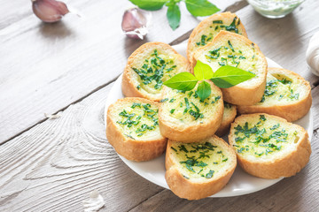 Garlic bread with herbs