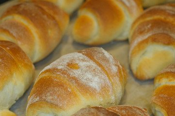 Homemade croissants with sweet filling