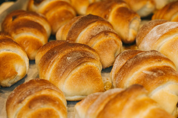 Homemade croissants with sweet filling