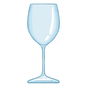 Vector Cartoon Illustration - Empty Wine Glass