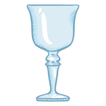 Vector Single Cartoon Illustration - Empty Liquor Goblet Glass