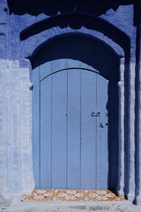Traditional and Beautiful Blue Door,Old Medina, Chefchaouen, Blue City of northwest Morocco