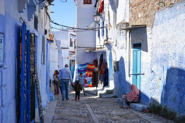 Chefchaouen, Morocco. March 25, 2017. Moroccan Shop Traditional Style, Medina, Chefchaouen, Blue City of northwest Morocco