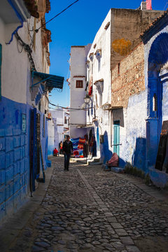 Chefchaouen, Morocco. March 25, 2017. Moroccan Shop Traditional Style, Medina, Chefchaouen, Blue City of northwest Morocco
