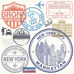 Retro postage USA airport stamps set - 201158732