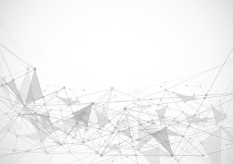 Abstract Polygonal Space Background with Connecting Dots and Lines. Vector Illustration