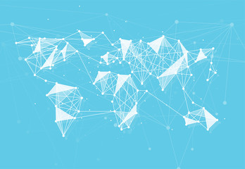 Global network connection. World map point and line composition concept of global business. Vector Illustration